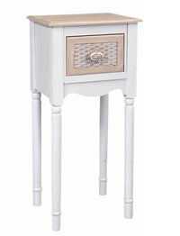 CHARM COMODINO CON RIPIANO E CASSETTO 33 X 27 X 73 CM BICOLOR