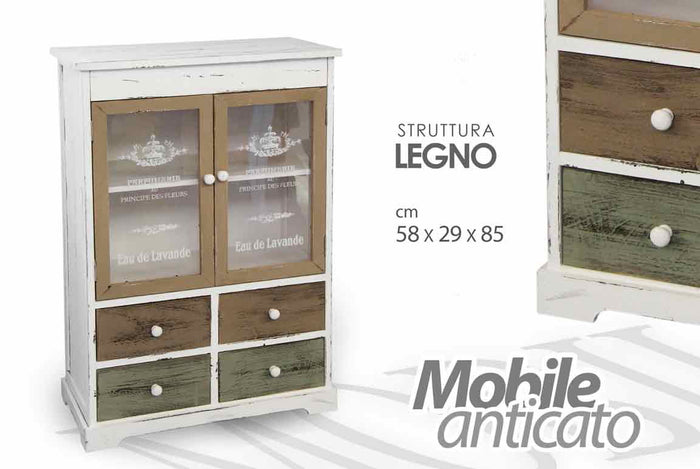 MOBILE ANTICATO 58X29X85 CM STRUTTURA LEGNO