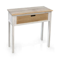 MAURY'S MOBILE CONSOLLE IN LEGNO CON CASSETTO 75X30X75CM BICOLOR BIANCO E LEGNO