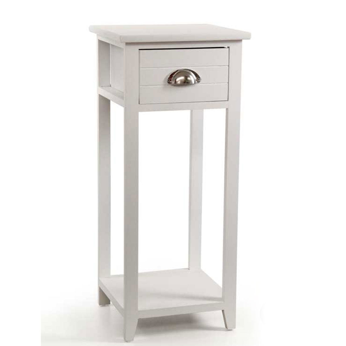 MOBILETTO A COLONNINA CON CASSETTO RIGATO 30 X 30 X 70 CM IN COLORE BIANCO