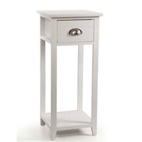 MOBILETTO A COLONNINA CON CASSETTO RIGATO 30 X 30 X 70 CM IN COLORE BIANCO