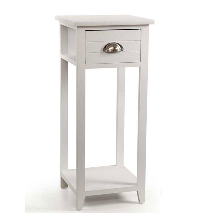 MOBILETTO A COLONNINA CON CASSETTO RIGATO 30 X 30 X 70 CM IN COLORE BIANCO