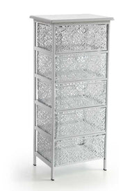 SAN JOSE CASSETTIERA IN METALLO BIANCO A 5 CASSETTI 42 X 31 XH89 CM