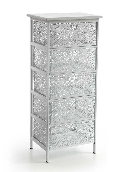 SAN JOSE CASSETTIERA IN METALLO BIANCO A 5 CASSETTI 42 X 31 XH89 CM