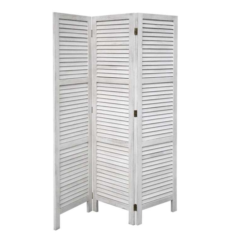 SEPARÈ IN LEGNO CON 3 PANNELLI DA 42 X 170 CM BIANCO