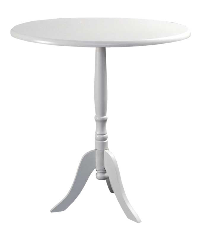 TAVOLINO TONDO BIANCO IN LEGNO 40 X H 63 CM CON BASE A TREPPIEDI