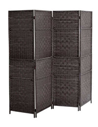 SEPARE IN VIMINI DA INTERNO CON 4 PANNELLI E STRUTTURA DA 180X180 CM MARRONE