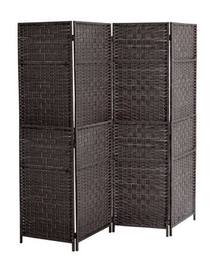 SEPARE IN VIMINI DA INTERNO CON 4 PANNELLI E STRUTTURA DA 180X180 CM MARRONE
