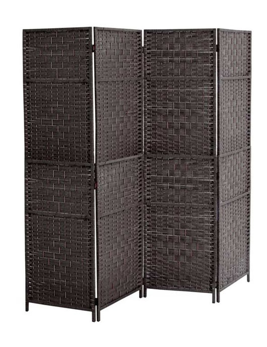 SEPARE IN VIMINI DA INTERNO CON 4 PANNELLI E STRUTTURA DA 180X180 CM MARRONE