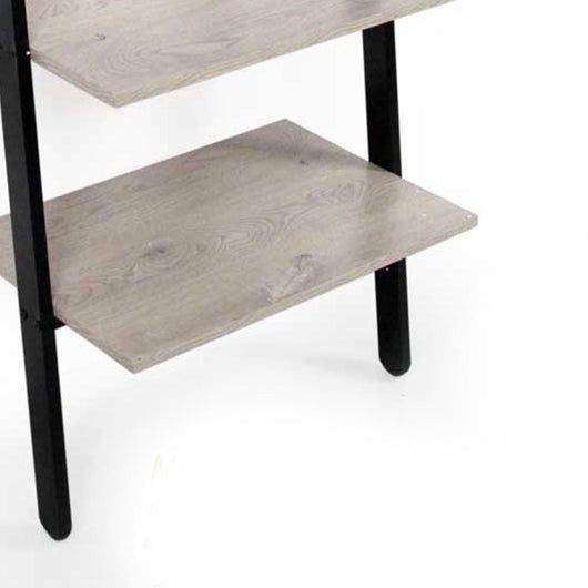 SCAFFALE DA PARETE INCLINATO CON 2 RIPIANI 64 X 45 X 180 CM COLORE NERO E GRIGIO