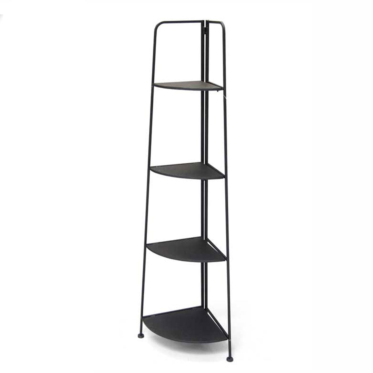 ANGOLIERA PIEGHEVOLE 4 RIPIANI IN METALLO 53X37X155CM  COLORE NERO