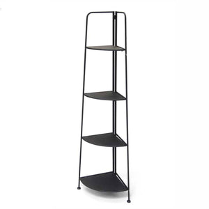 ANGOLIERA PIEGHEVOLE 4 RIPIANI IN METALLO 53X37X155CM  COLORE NERO