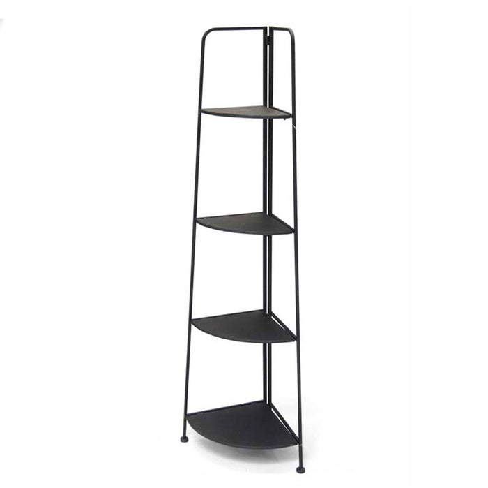 ANGOLIERA PIEGHEVOLE 4 RIPIANI IN METALLO 53X37X155CM  COLORE NERO