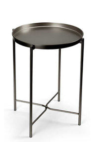 TAVOLINO STYLE TONDO PIEGHEVOLE IN METALLO 38X38X H51 CM IN COLORE NERO