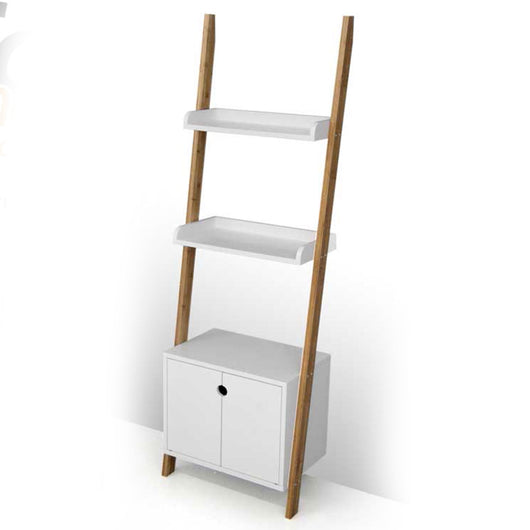 SCAFFALE A PARETE CON 2 RIPIANI E ANTA 50 X 30 X 150 CM BICOLOR