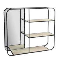 MENSOLA DA INTERNO CON SPECCHIERA 70X18X60 CM E 3 RIPIANI IN LEGNO