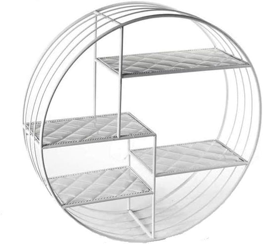INDUSTRIAL BACHECA IN METALLO TONDA A 4 RIPIANI 61 X 20  CM DI COLORE BIANCO