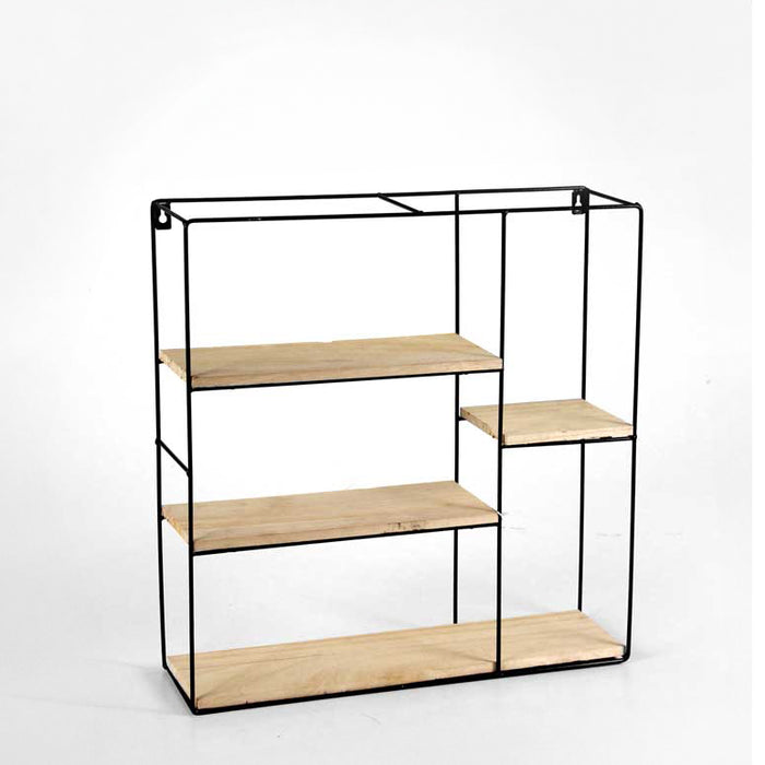 BACHECA DA PARETE STILE INDUSTRIAL RETAGONALE A 3 RIPIANI 50X12X50CM