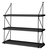 SCAFFALE A BACHECA DA PARETE CON 3 MENSOLE 60X16X62 CM COLORE NERO