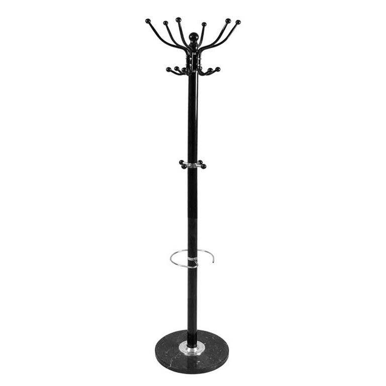 APPENDIABITI CON GANCI IN FERRO H176 CM IN COLORE NERO