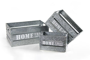 MAURY'S SET 3 CASSETTE PHOENIX IN METALLO GRIGIO CHIARO DIFFERENTI DIMENSIONI