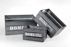 MAURY'S SET 3 CASSETTE PHOENIX METALLO. GRIGIO MARTELLATO DIFFERENTI DIMENSIONI