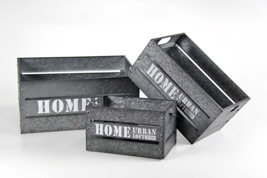 MAURY'S SET 3 CASSETTE PHOENIX METALLO. GRIGIO MARTELLATO DIFFERENTI DIMENSIONI