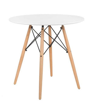 NAIROBI TAVOLO TONDO CON TOP BIANCO E GAMBE EFFETTO LEGNO 60 X 74 CM