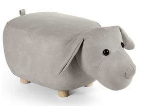 SGABELLO ABY A FORMA DI CANE IN SIMILPELLE 62X32 XH30 CM COLORE GRIGIO