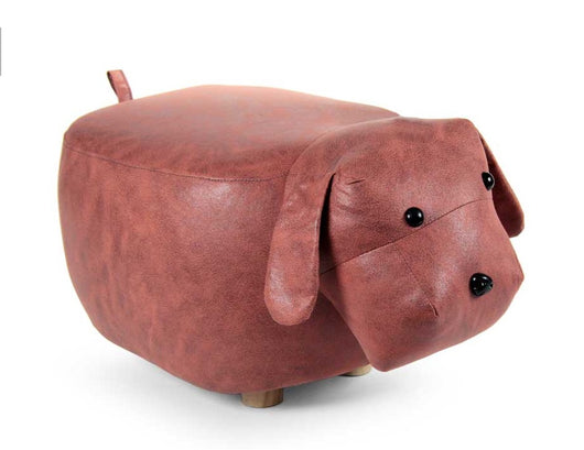 SGABELLO A FORMA DI CANE IN SIMILPELLE 62X32 XH30 CM COLORE CAFFÈ