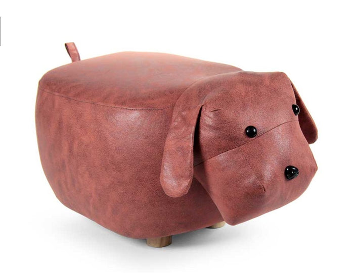 SGABELLO A FORMA DI CANE IN SIMILPELLE 62X32 XH30 CM COLORE CAFFÈ