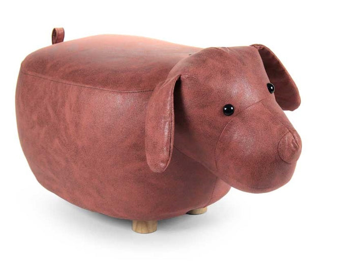 SGABELLO ABY A FORMA DI CANE IN SIMILPELLE 62X32 XH30 CM COLORE CAFFÈ