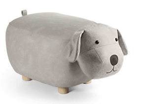 SGABELLO PUPPY A FORMA DI CANE IN SIMILPELLE 62X32 XH30 CM COLORE GRIGIO