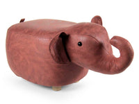 SGABELLO A FORMA DI ELEFANTE IN SIMILPELLE 62X32 XH30 CM COLORE CAFFÈ