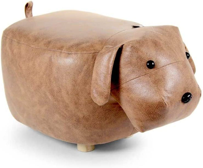 SGABELLO A FORMA DI CANE IN SIMILPELLE 62X32 XH30 CM COLORE GIALLO