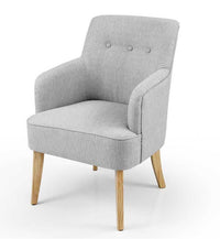 POLTRONA CON SEDUTA IN TESSUTO E GAMBE IN LEGNO 60 X 65 X 85 CM COLORE GRIGIO