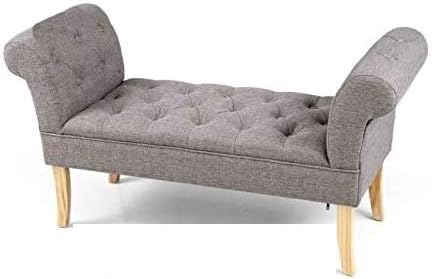 PANCA IN TESSUTO CON POGGIOLI 103 X 40 X H60CM IN COLORE GRIGIO