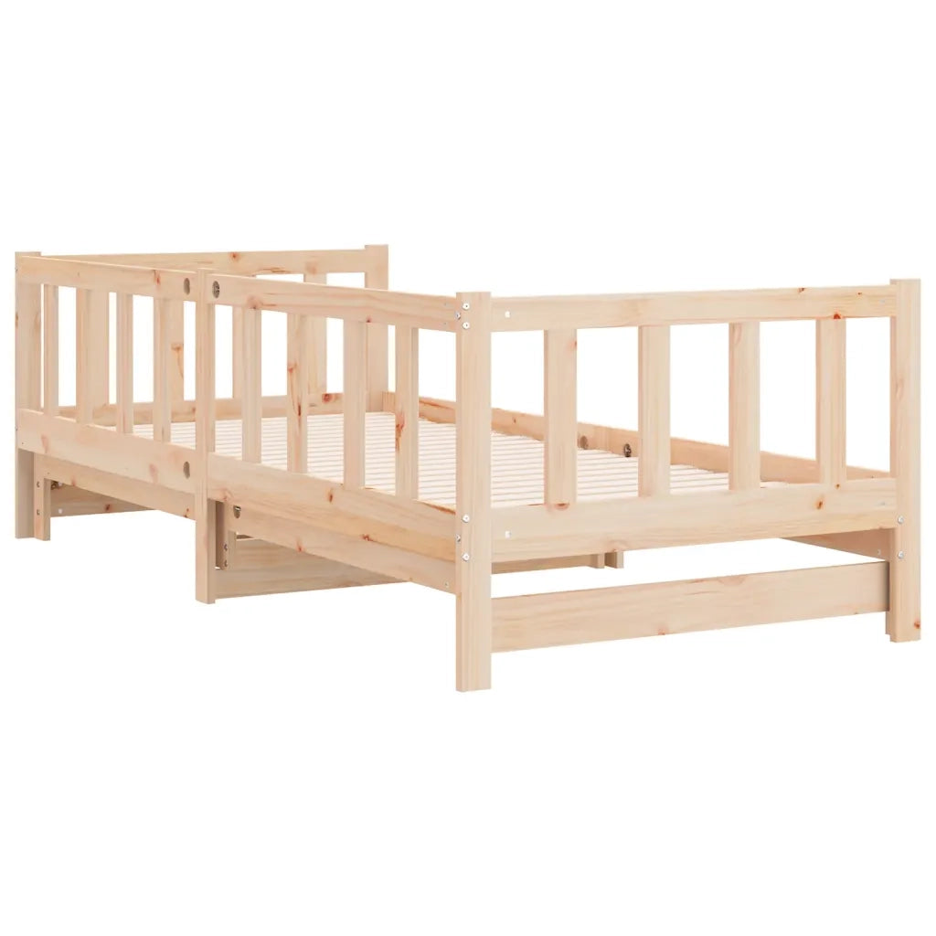 Divano Letto con Letto Estraibile 90x200cm Legno Massello Pino 836156