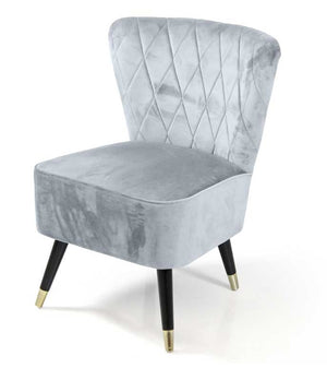 POLTRONA IN VELLUTO CON GAMBE NERE 63,5 X 66 X 84 CM CM COLORE CIELO