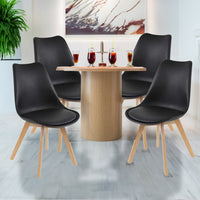 SEDIA IMBOTTITA STOCCOLMA CON GAMBE IN LEGNO 54X48X83 CM COLORE NERO