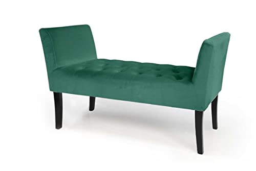 PANCA IN VELLUTO CON GAMBE NERE 110 X 40 X 60 CM IN COLORE VERDE