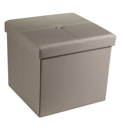 POUF CONTENITORE IMBOTTITO QUADRATO 40X40 CM COLORE TORTORA