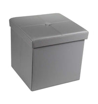 POUF CONTENITORE IMBOTTITO QUADRATO 40X40 CM COLORE GRIGIO