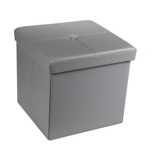 POUF CONTENITORE IMBOTTITO QUADRATO 40X40 CM COLORE GRIGIO