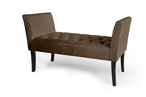 PANCA IN SIMILPELLE CON GAMBE NERE 111 X 40 X 60 CM IN COLORE MARRONE