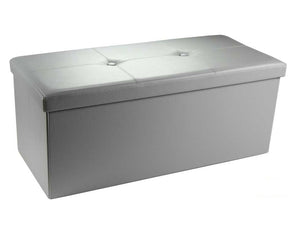 POUF CONTENITORE IMBOTTITO RETTANGOLARE 80X40 CM COLORE GRIGIO