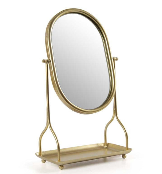 SPECCHIO TONDO DA ARREDO 31X16X53 CM IN COLORE ORO