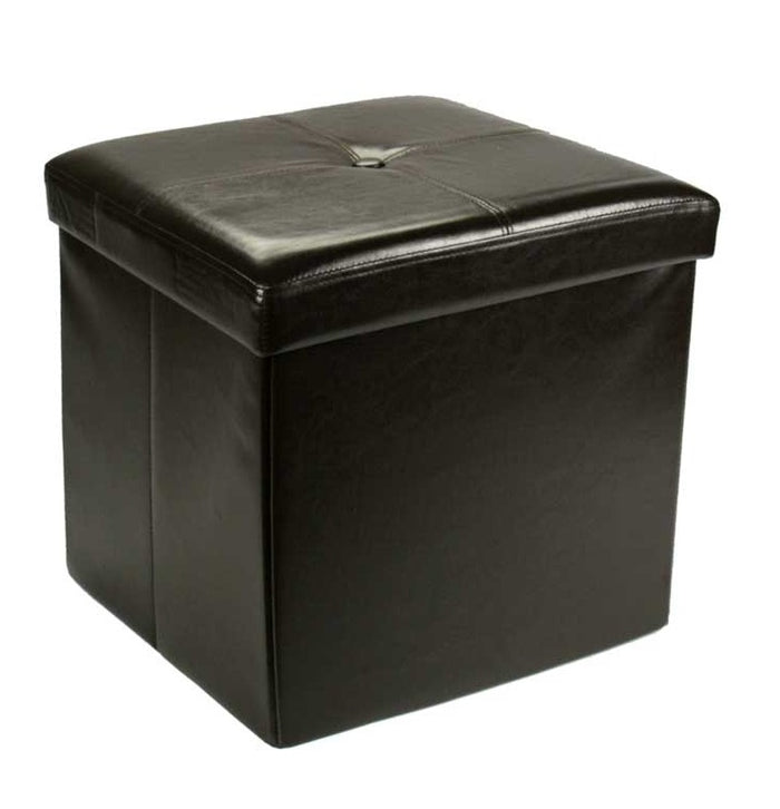 POUF CONTENITORE IMBOTTITO QUADRATO 40X40 CM COLORE NERO