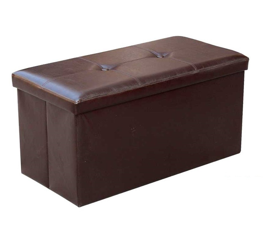 POUF CONTENITORE IMBOTTITO RETTANGOLARE 80X40 CM COLORE MARRONE