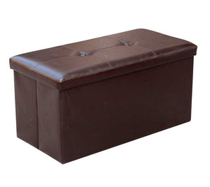 POUF CONTENITORE IMBOTTITO RETTANGOLARE 80X40 CM COLORE MARRONE